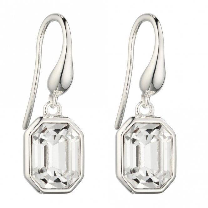 Silver and Crystal Drop Earrings