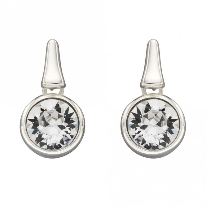 Silver and Crystal Drop Earrings