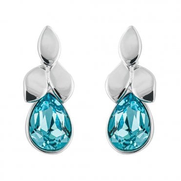 Silver and Crystal Drop Earrings