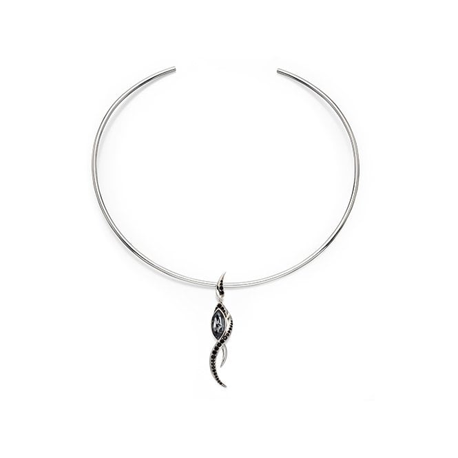 Silver and crystal necklace