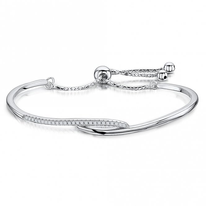 Silver and cubic zirconia bangle by Jenny Brown
