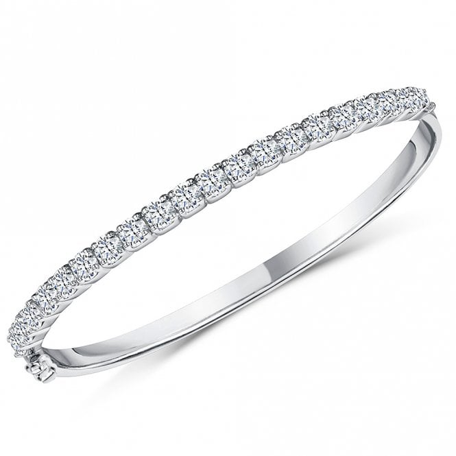 Silver and cubic zirconia bangle by Jools