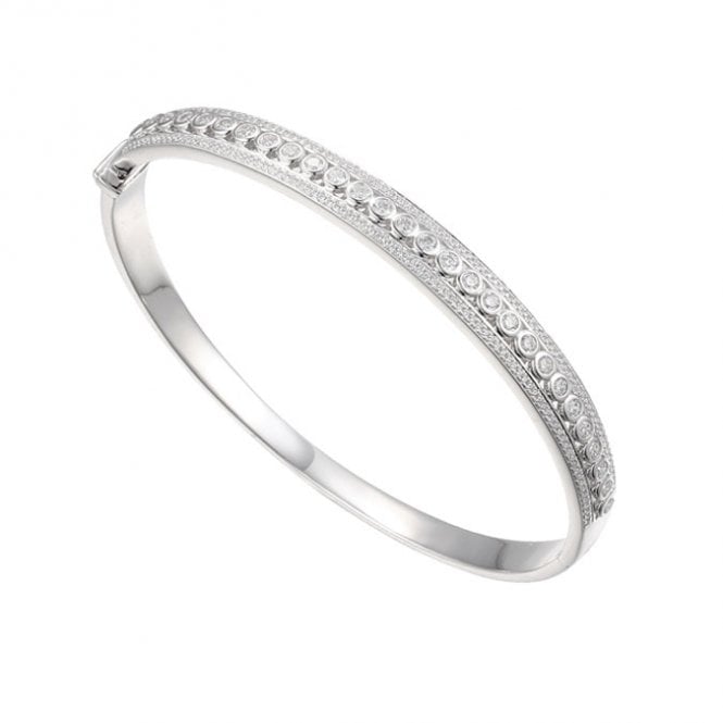 Silver and Cubic Zirconia Bangle