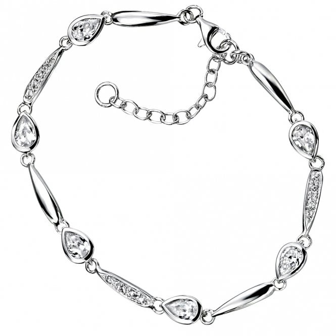 Silver and cubic zirconia bracelet
