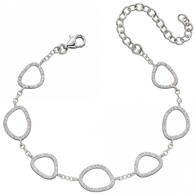 Silver and cubic zirconia bracelet
