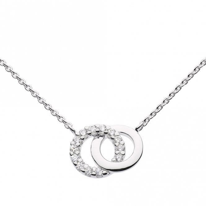 Silver and cubic zirconia circle necklace by KitHeath