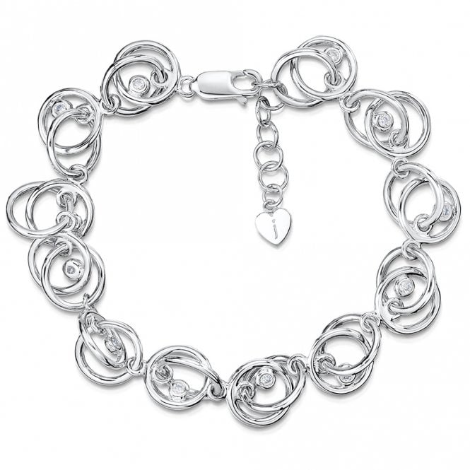 Silver and cubic zirconia circles bracelet by Jenny Brown
