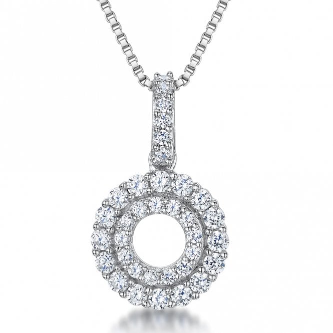 Silver and cubic zirconia cirles necklace by Jenny Brown