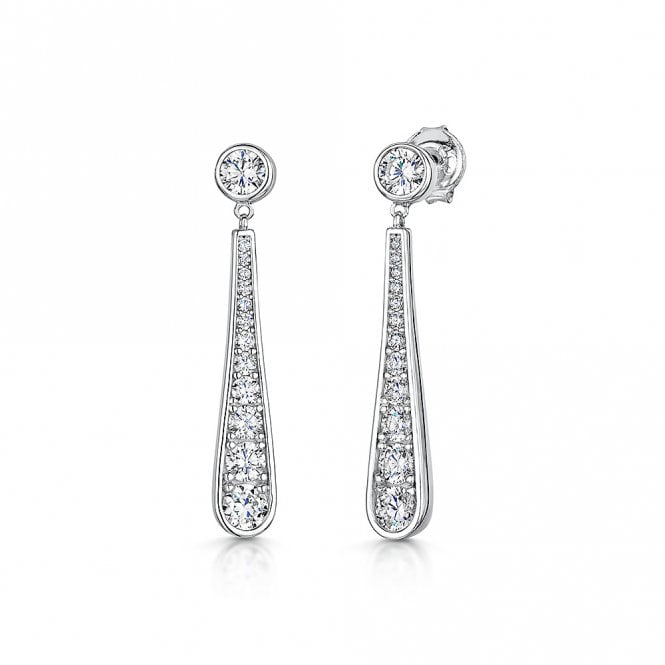 Silver and cubic zirconia drop earrings by Jenny Brown