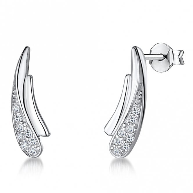 Silver and cubic zirconia drop earrings by Jenny Brown