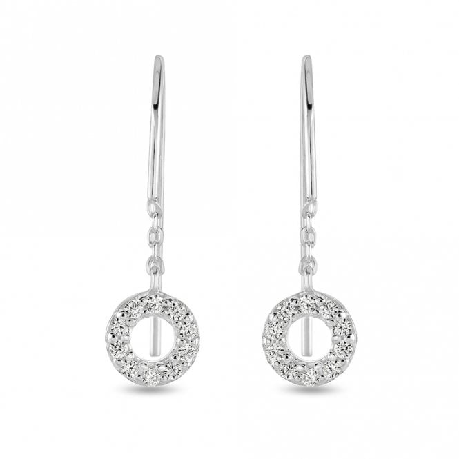 Silver and cubic zirconia drop earrings by Kit Heath