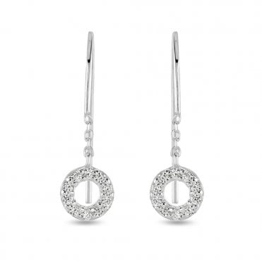 Silver and cubic zirconia drop earrings by Kit Heath