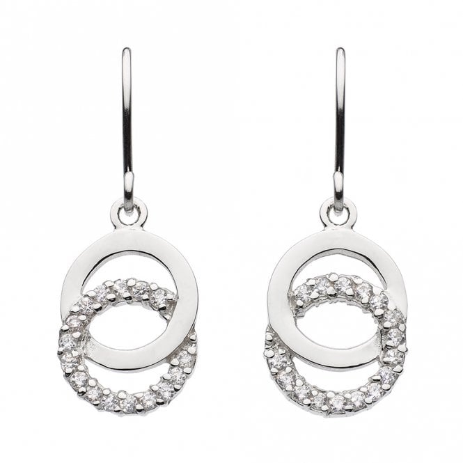 Silver and cubic zirconia drop earrings by Kit Heath