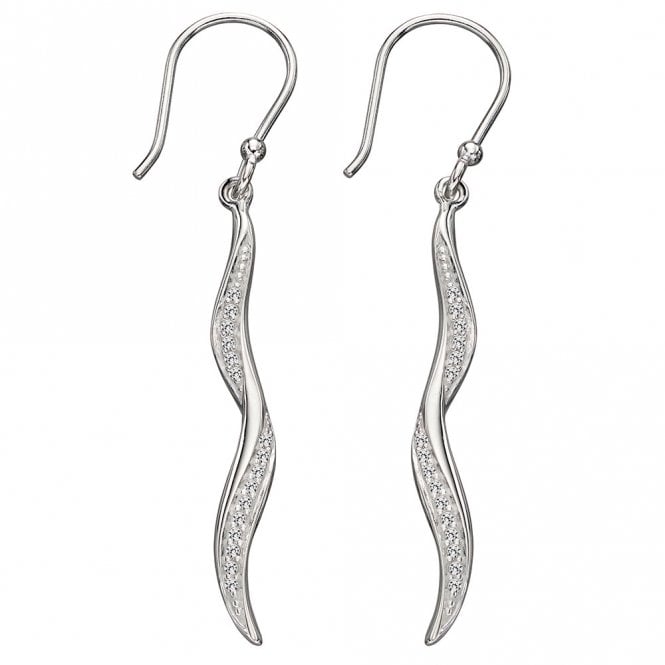 Silver and cubic zirconia drop earrings