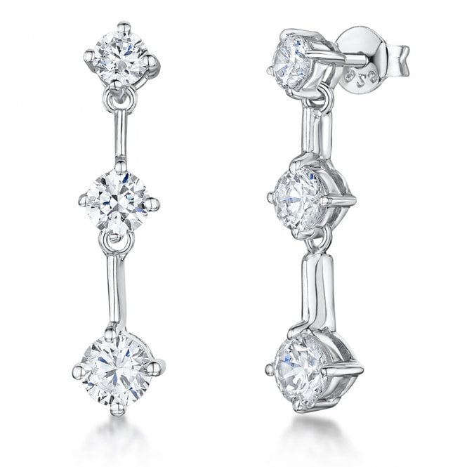 Silver and cubic zirconia earrings by Jenny Brown