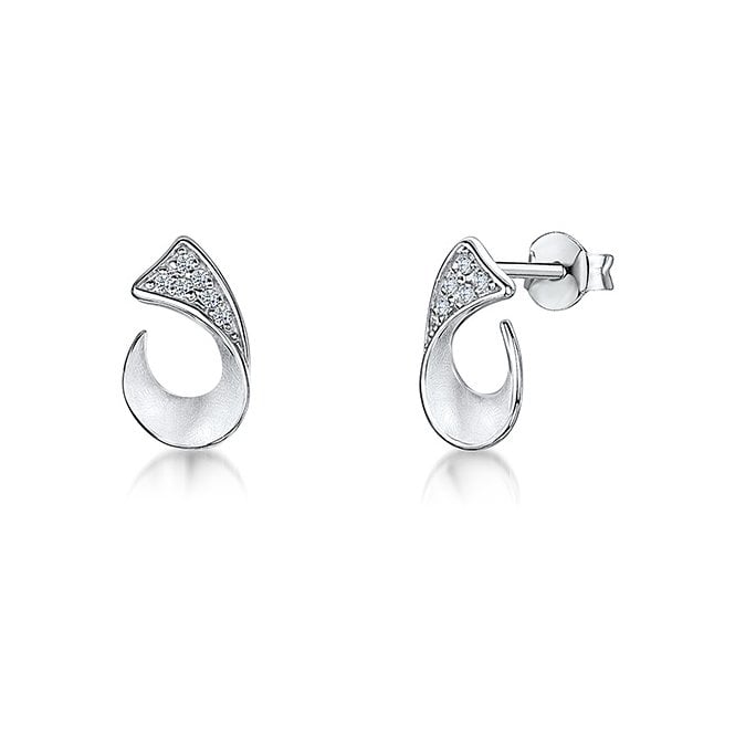 Silver and cubic zirconia earrings by Jenny Brown