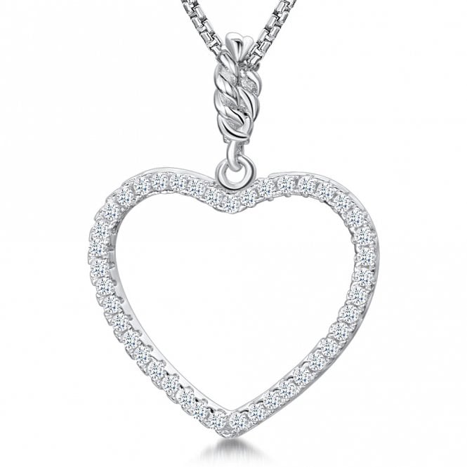 Silver and cubic zirconia heart necklace by Jenny Brown