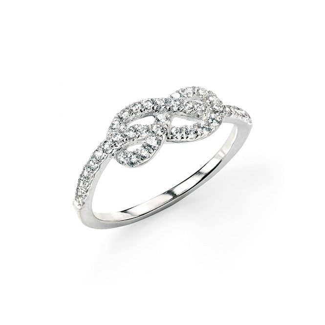 Silver and cubic zirconia infinity ring