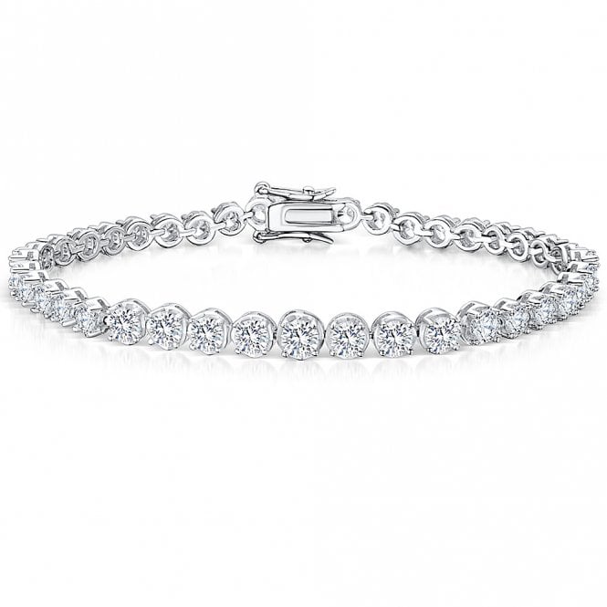 Silver and cubic zirconia line bracelet