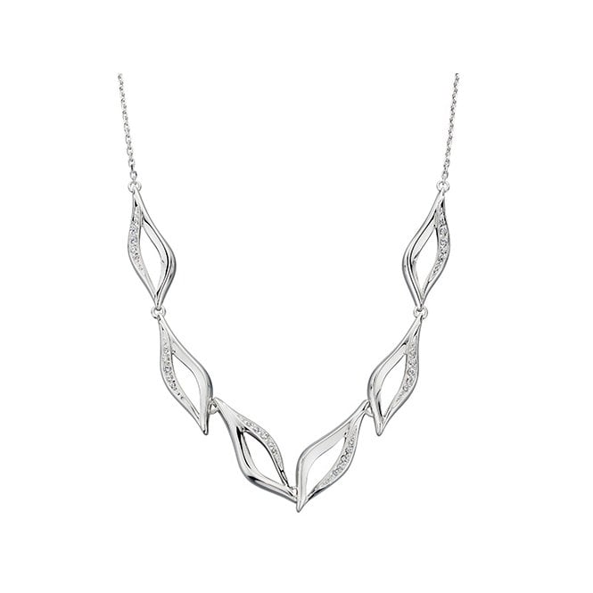 Silver and cubic zirconia marquise necklace