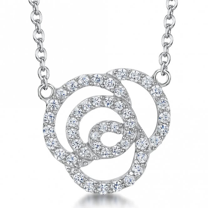 Silver and cubic zirconia necklace by Jenny Brown