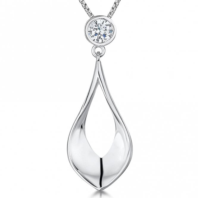 Silver and cubic zirconia necklace by Jenny Brown