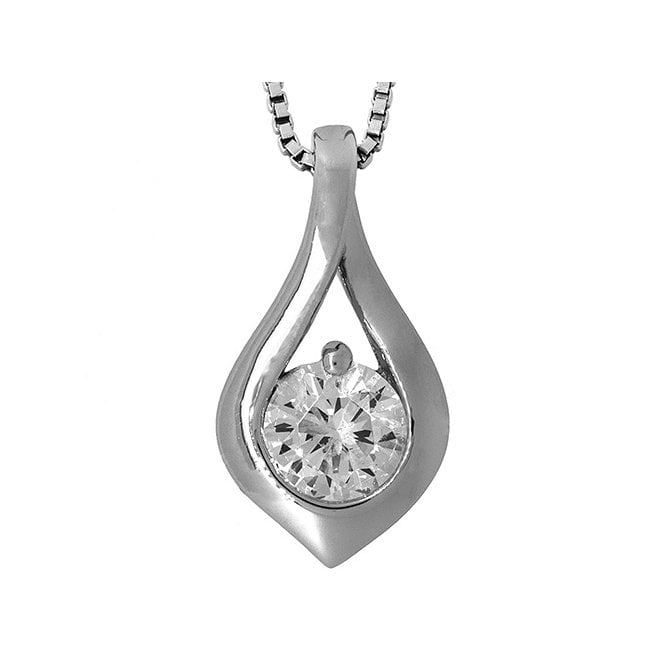 Silver and cubic zirconia necklace by Jenny Brown