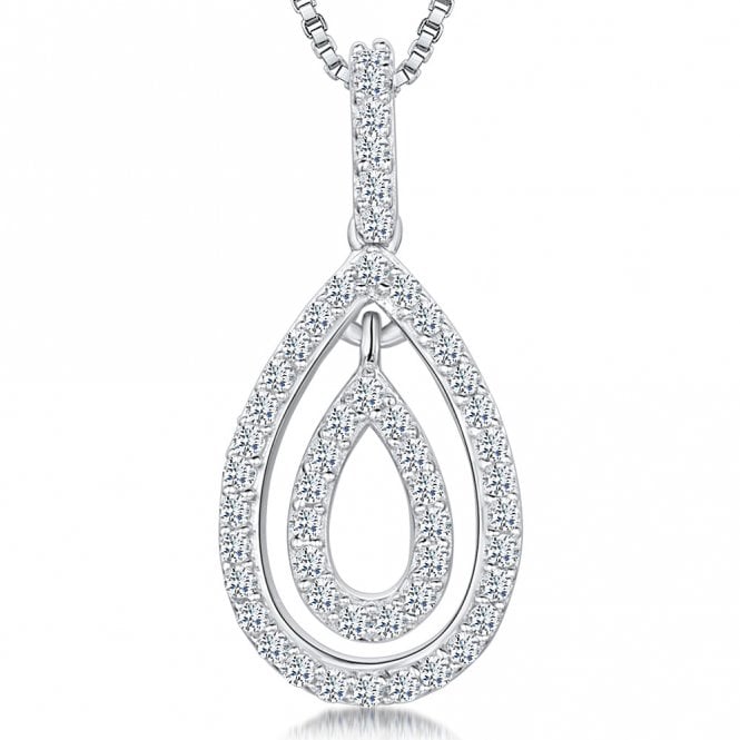 Silver and cubic zirconia necklace by Jenny Brown