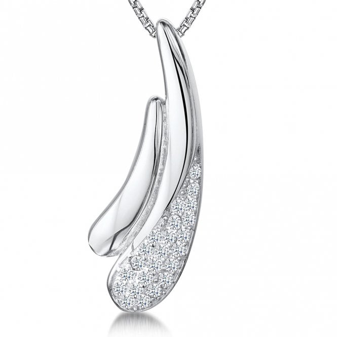 Silver and cubic zirconia necklace by Jenny Brown