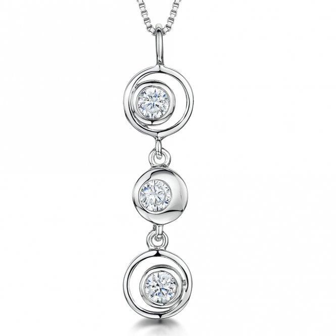 Silver and cubic zirconia necklace by Jenny Brown