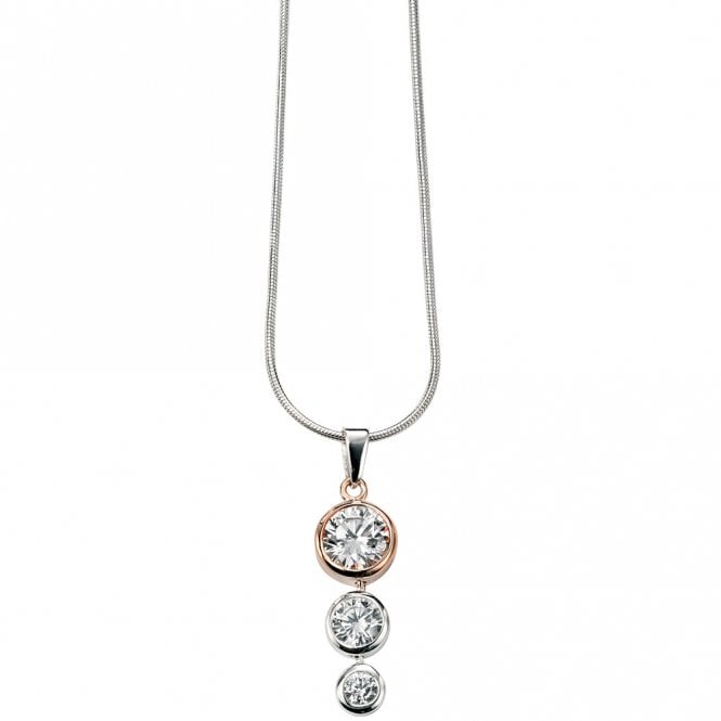 Silver and cubic zirconia necklace
