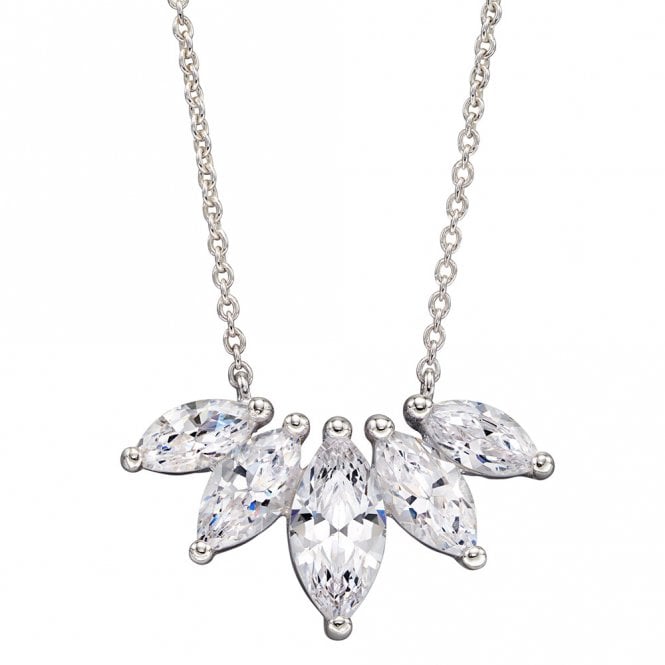 Silver and cubic zirconia necklace
