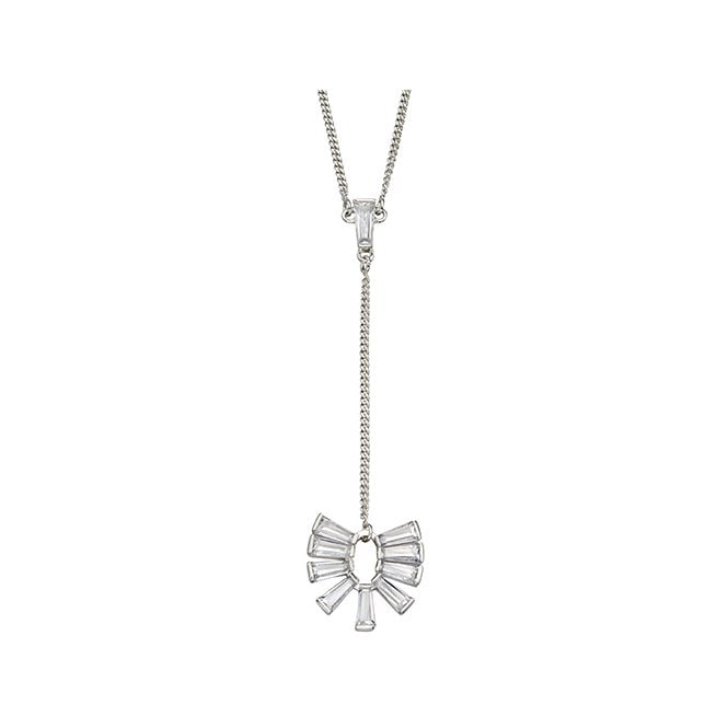 Silver and cubic zirconia necklet