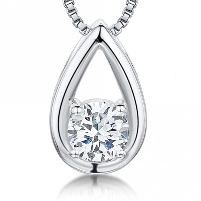 Silver and cubic zirconia pendant and chain by Jools