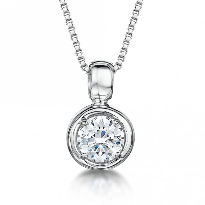 Silver and cubic zirconia pendant and chain by Jools