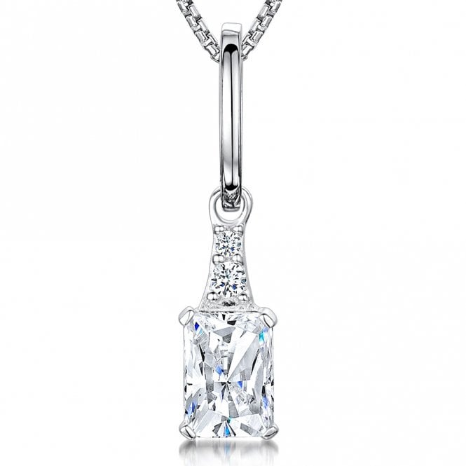 Silver and cubic zirconia pendant and chain by Jools