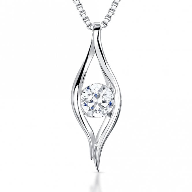 Silver and Cubic Zirconia Pendant and Chain by Jools