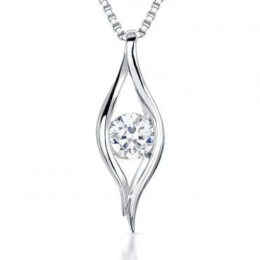 Silver and Cubic Zirconia Pendant and Chain by Jools