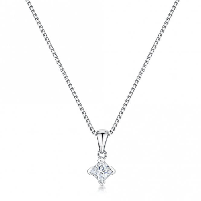 Silver and Cubic Zirconia Pendant and Chain by Jools