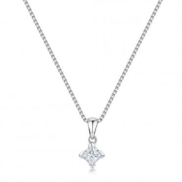 Silver and Cubic Zirconia Pendant and Chain by Jools