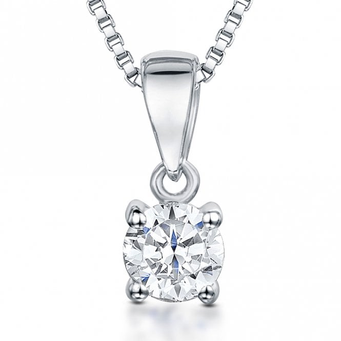Silver and Cubic Zirconia Pendant and Chain by Jools