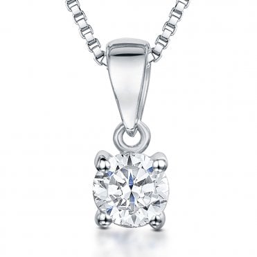 Silver and Cubic Zirconia Pendant and Chain by Jools