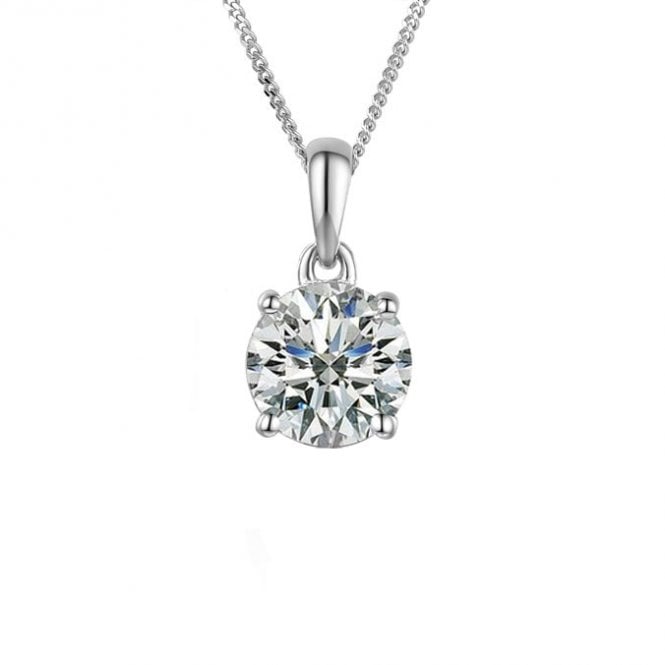 Silver and cubic zirconia pendant and chain