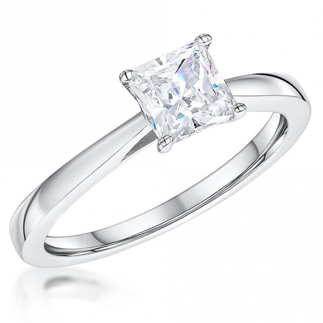 Silver and Cubic Zirconia Princess Cut Ring by Jools