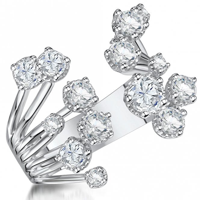 Silver and cubic zirconia ring by Jenny Brown