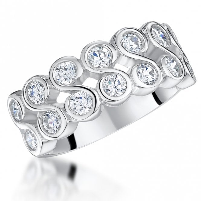 Silver and cubic zirconia ring by Jenny Brown