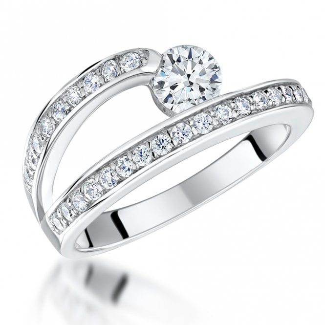 Silver and cubic zirconia ring by Jenny Brown