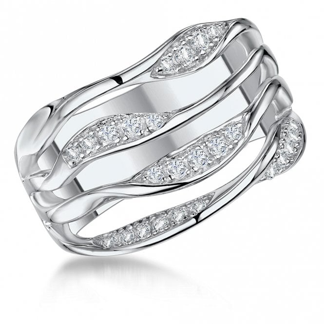 Silver and cubic zirconia ring by Jenny Brown