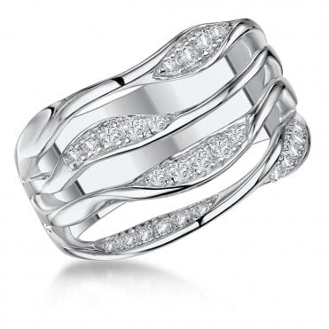 Silver and cubic zirconia ring by Jenny Brown
