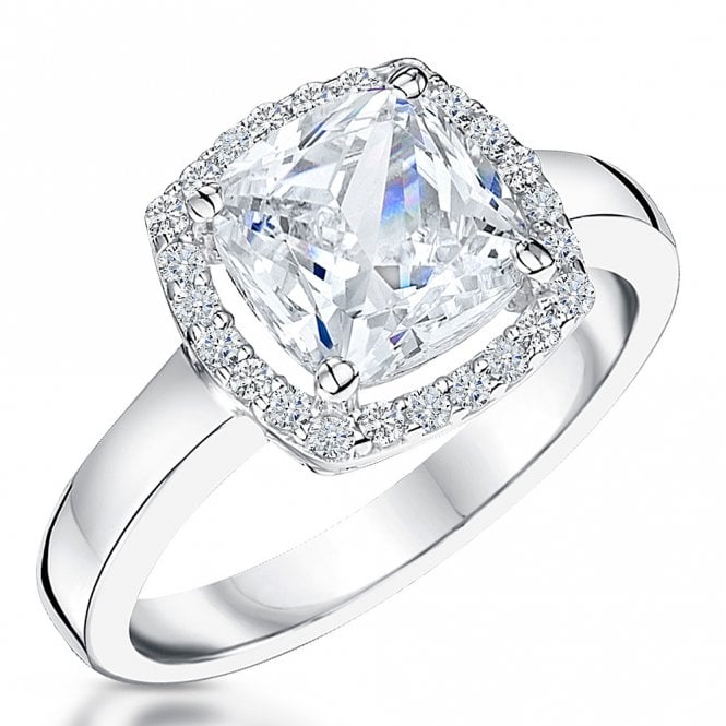 Silver and cubic zirconia ring by Jenny Brown